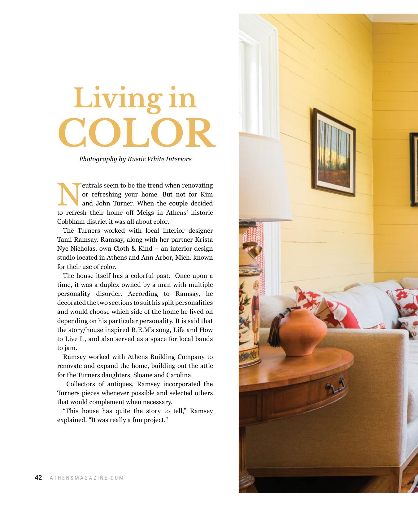 Living in Color — Athens Magazine, page 1 of 8